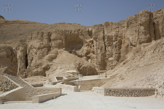 March 20, 2020: Tomb Entrances, Valley of the Kings, UNESCO World Heritage Site, Luxor, Thebes, Egypt, North Africa, Africa