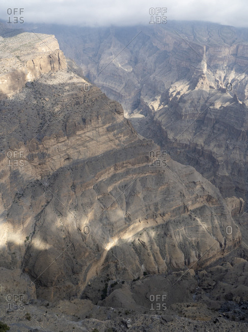 Jebel Shams, the highest mountain of the Hajar range, Sultanate of Oman, Middle East