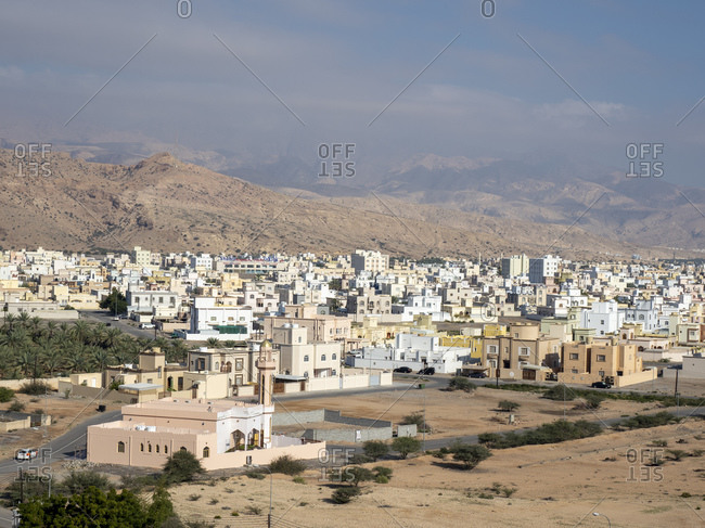 February 8, 2020: New construction and design in the city of Quriyat, Sultanate of Oman, Middle East