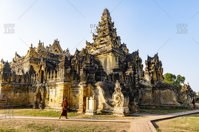 February 1, 2020: Maha Aungmye Bonzan Monastery, Inwa (Ava), Mandalay, Myanmar (Burma), Asia