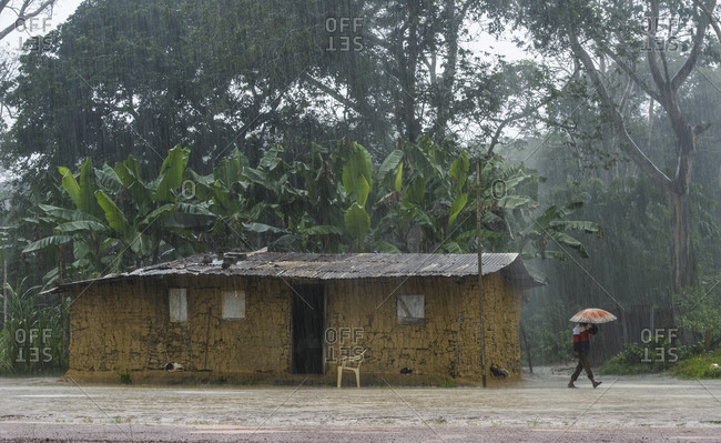 Village of the rainforest in Gabon, Central Africa
