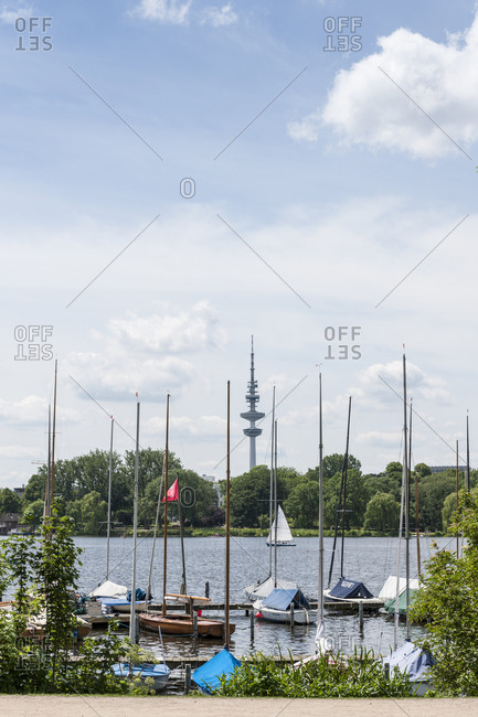 June 28,  2015: Alster Lake, Hanseatic City of Hamburg, Germany