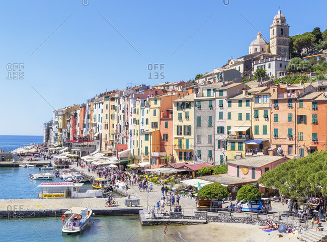 Italy - June 1, 2019: View of Portovenere village, Portovenere, La Spezia district, Liguria, Italy