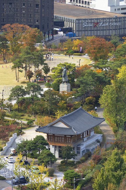 South Korea - October 25, 2019: Namsan Baekbeom Park , Seoul, South Korea