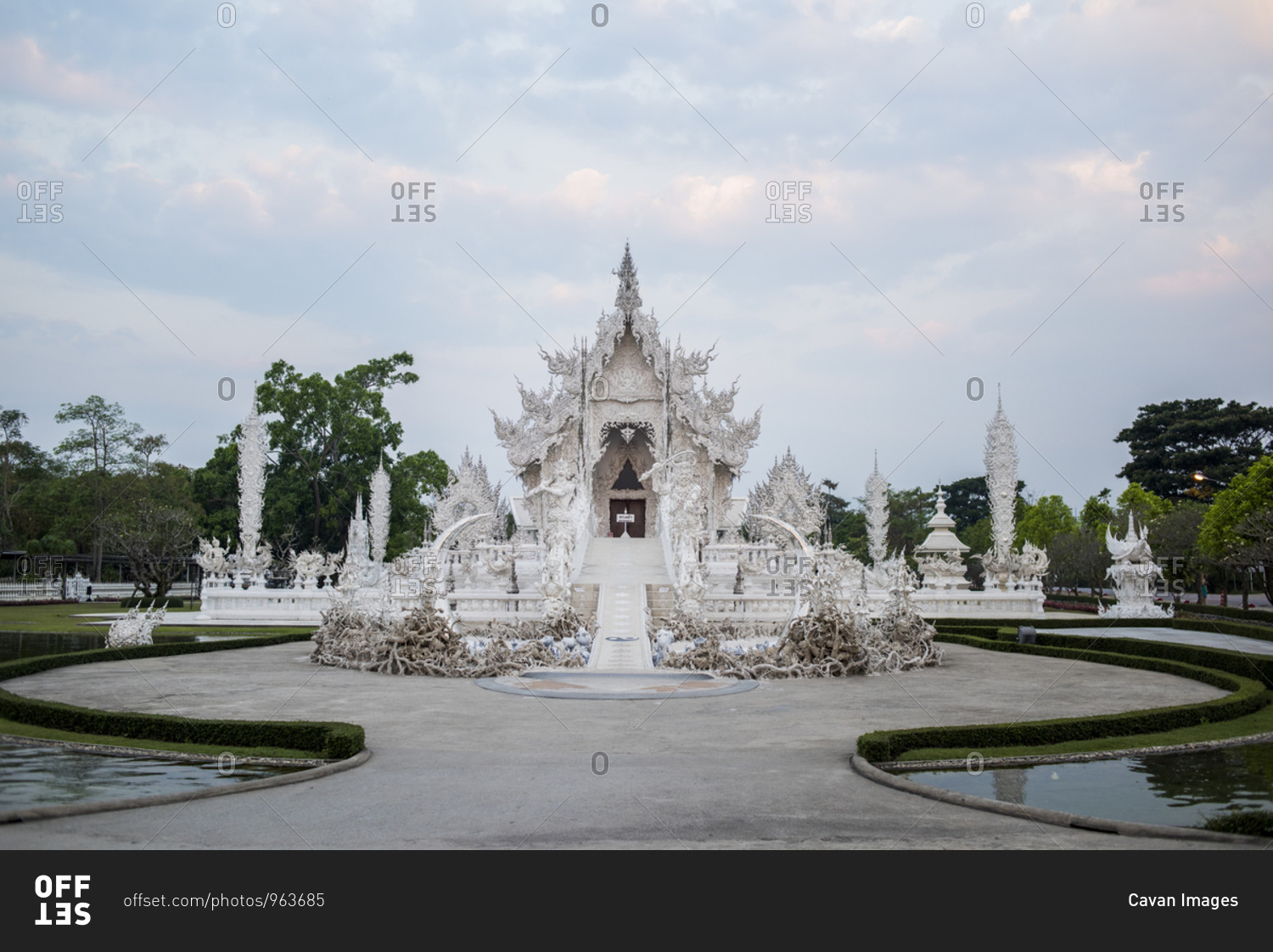 The White temple of Wat Rong Khun in Chiang Rai, Thailand.