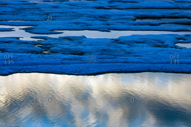 Icy tundra with water on the North Slope of Alaska