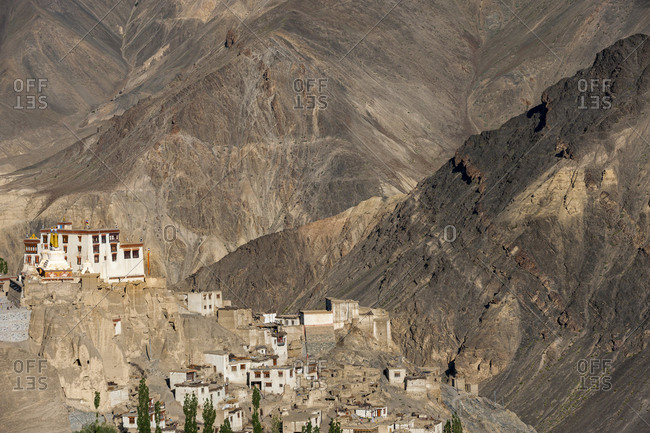 A view of the magnificent 1000 year old Lamayuru Monastery in the remote region of Ladakh in northern India