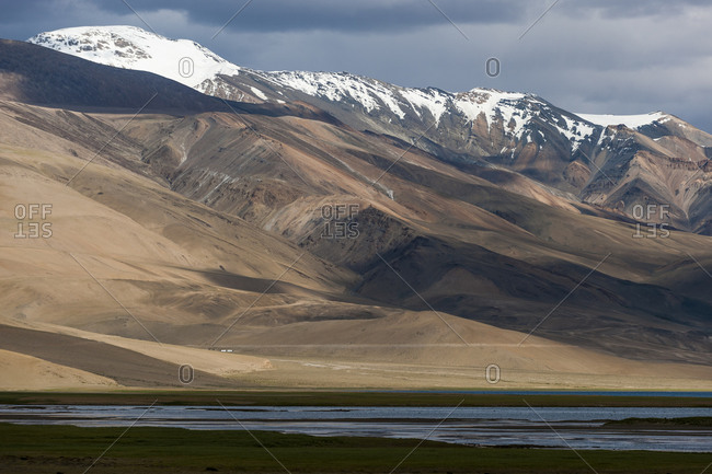 Tso Moriri lake in the Himalayan region of Ladakh in north India is at an altitude of 4595m