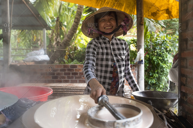 Woman producing noodles at home- Ho Chi Minh- Vietnam