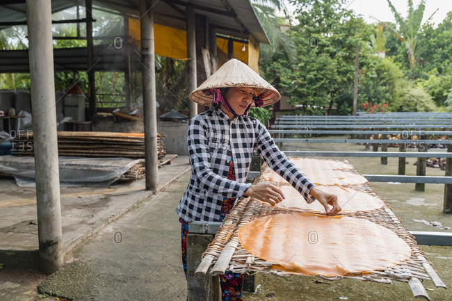 Woman producing noodles at home- Ho Chi Minh- Vietnam