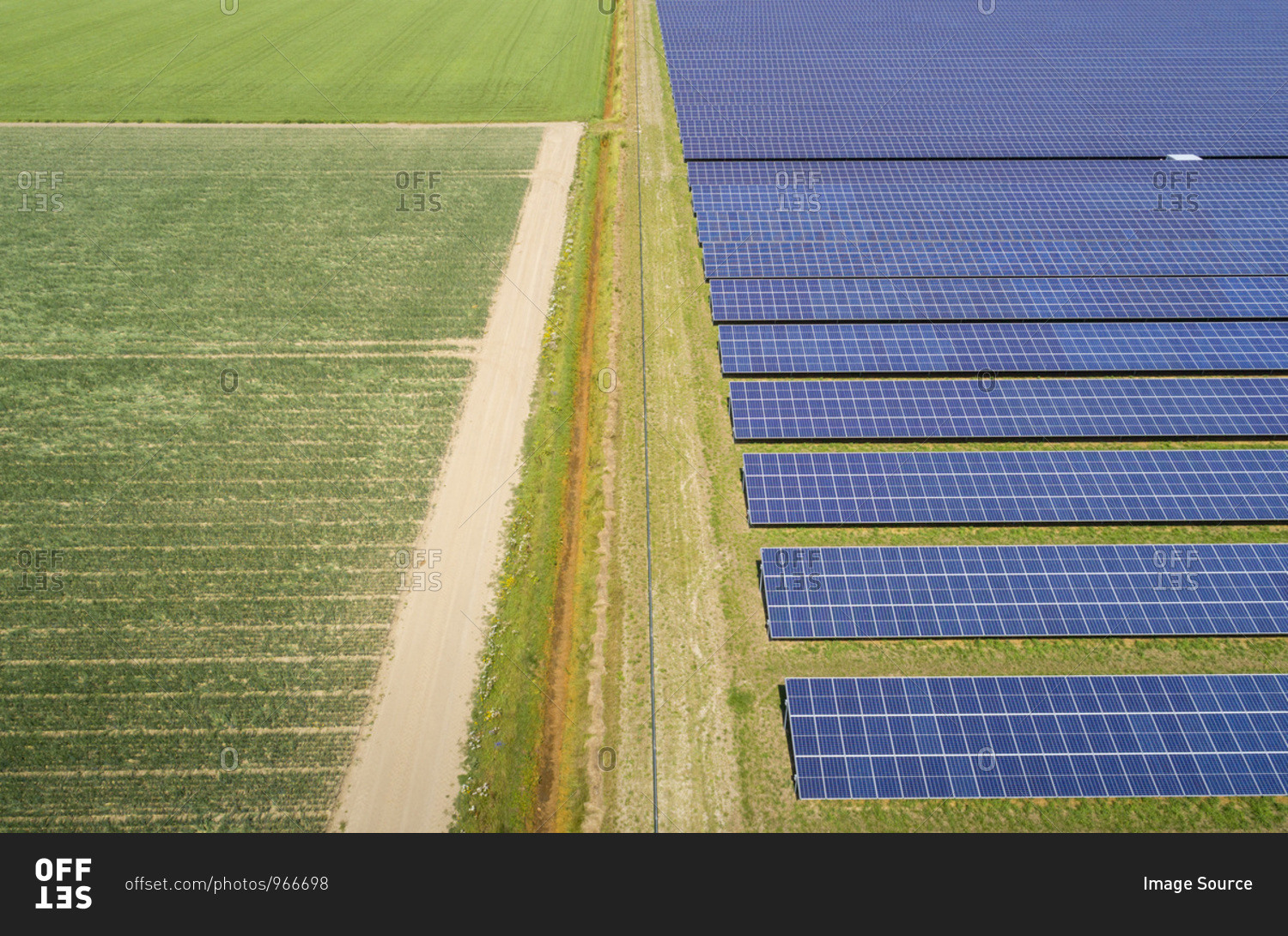 Large solar farms, Andijk, Noord-Holland, Netherlands