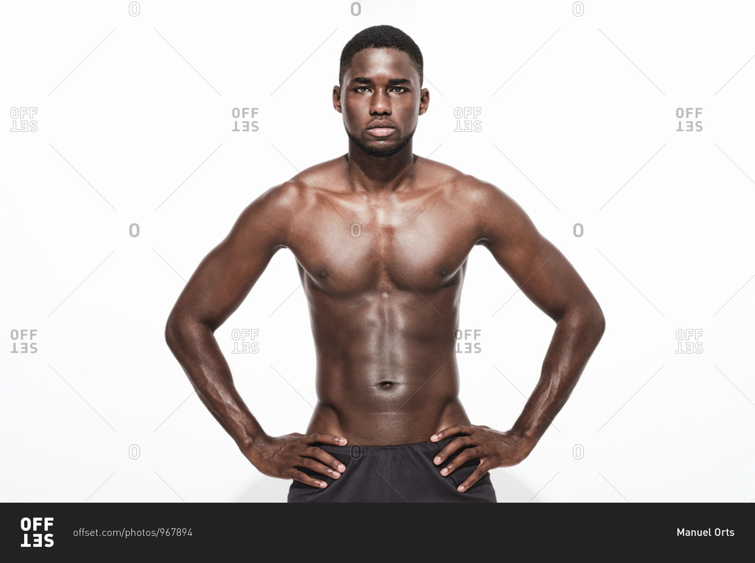 Premium Photo  Young muscular african man shirtless with six pack abs