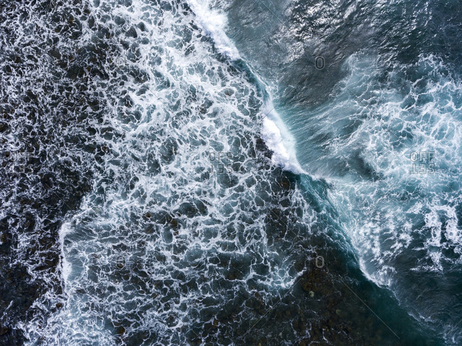 Fierce ocean waves during a storm