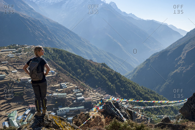 Looking out over Namche Bazaar in the Everest region of Nepal