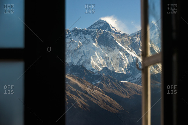 Mount Everest seen here from Yeti Mountain Home at Kongde