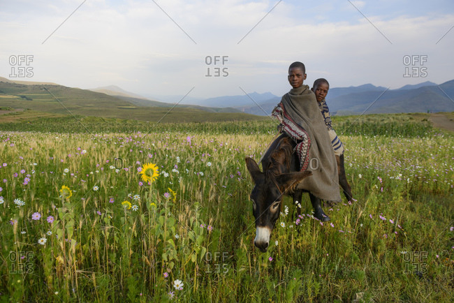 February 13, 2015: Basotho Boys, Lesotho, Africa