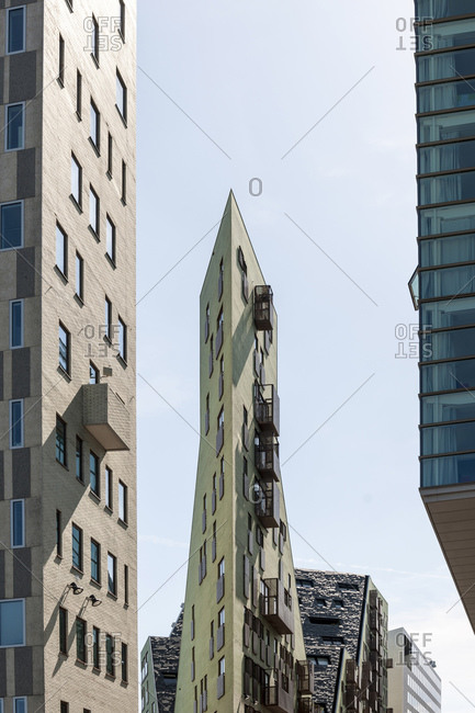 August 9, 2015: Modern architecture, Westerdok, Amsterdam, Netherlands