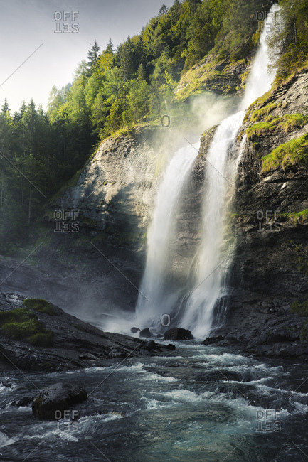 Waterfall, Haute Savoie, Rhone Alpes, Alps, France, Europe