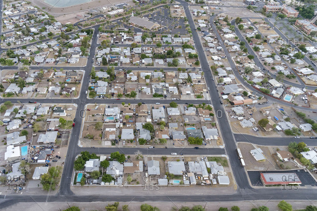 Aerial, aerial photography from helicopter, Las Vegas, Nevada, USA