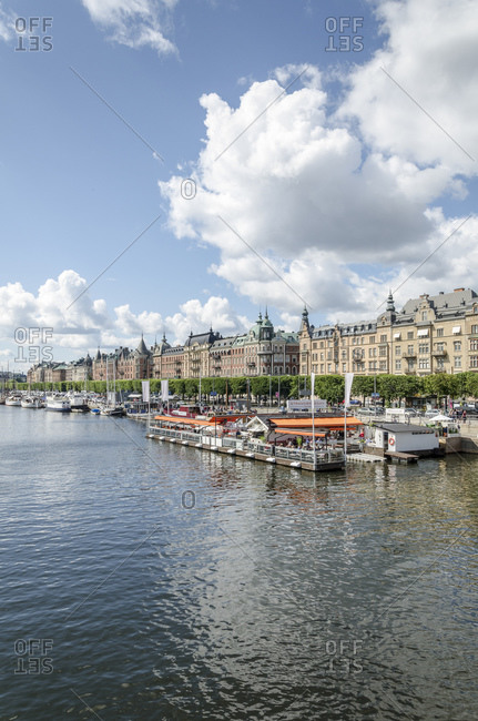 July 11, 2015: Historic district, Strandvagen, Stockholm, Sweden, Europe