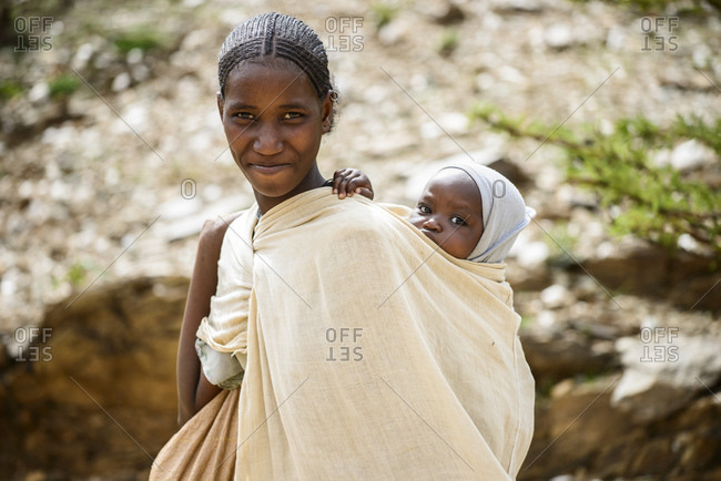 June 27, 2014: Tigrayan woman with her baby, Ethiopia