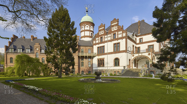 May 4, 2015: Wiligrad Castle near Schwerin, Lubsdorf, Mecklenburg-West Pomerania, Germany