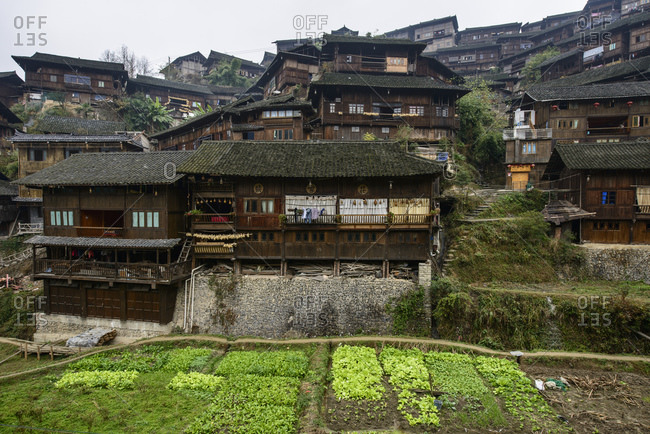 Traditional village of the Miao indigenous people, XiJiang, Guizhou Province, China