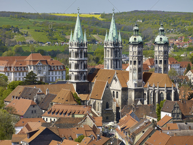 April 30, 2017: Old town of Naumburg with cathedral, Naumburg/Saale, Saxony-Anhalt, Germany