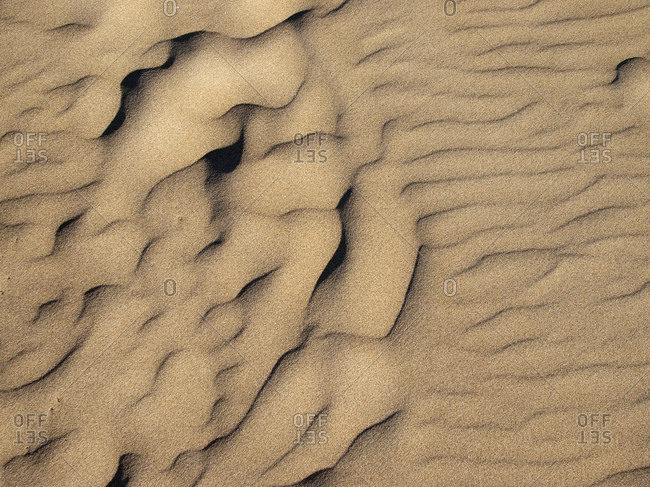 Macro shot of patterned sand structures