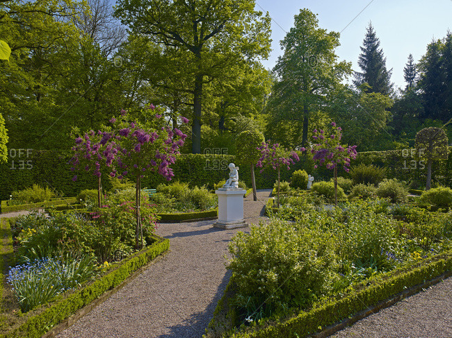 April 30, 2014: Russian garden in Belvedere near Weimar, Thuringia, Germany, Europe