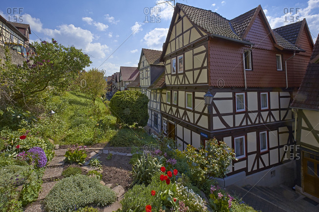 Houses in the Fischerstad in Allendorf, Bad Sooden-Allendorf, Werra-Meissner-Kreis, Hesse, Germany, Europe