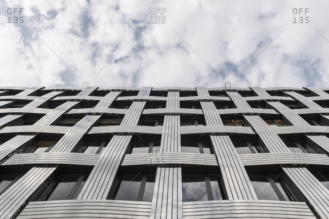 October 10, 2013: Modern facade, stainless steel, Hamburg, Germany