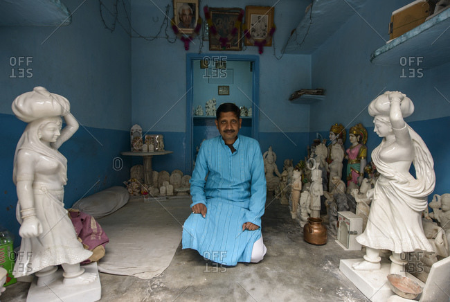 March 4, 2014: Artists in Jaipur, Sculptor's Quarter, India