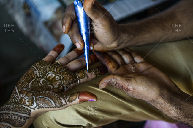 Traditional henna painting, Jaipur, India