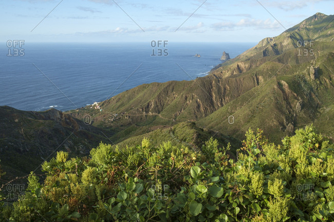 View from the Anaga mountains to the sea, Tenerife, Canary Islands