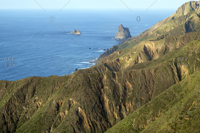 View from the Anaga mountains to the sea, Tenerife, Canary Islands