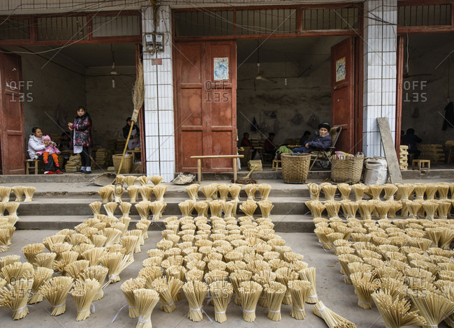 December 3, 2012: Chopsticks factory and workers in Sichuan Province, China