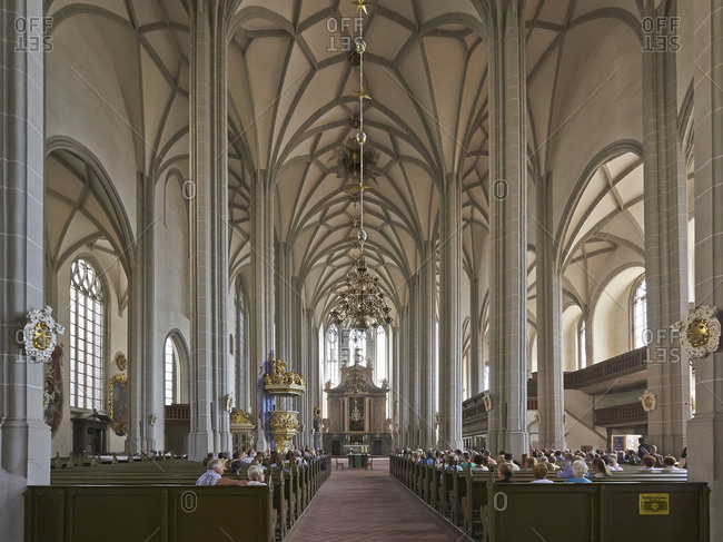 September 7, 2014: Nave in the church of St. Peter and Paul in Gorlitz, Saxony, Germany