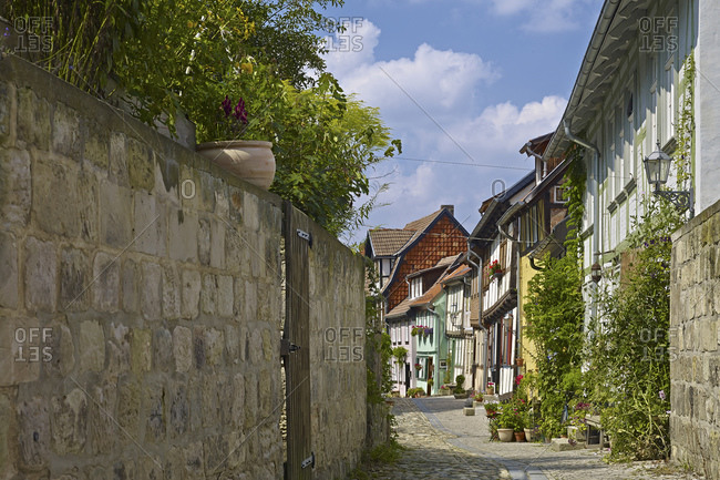Houses on Schlossberg, Quedlinburg, Saxony-Anhalt, Germany