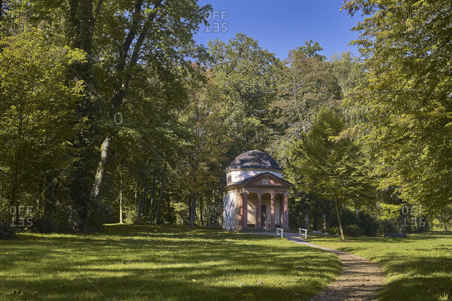 October 4, 2014: Temple of Friendship in the park Schonbusch in Aschaffenburg, Lower Franconia, Bavaria, Germany