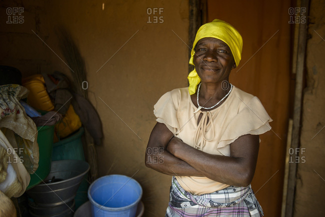 August 2, 2015: Angolan woman in a village in the province of Zaire, Angola, Africa