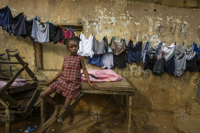 July 25, 2015: Living in Bairro Rangel, a museq, slum of Luanda, Angola, Africa