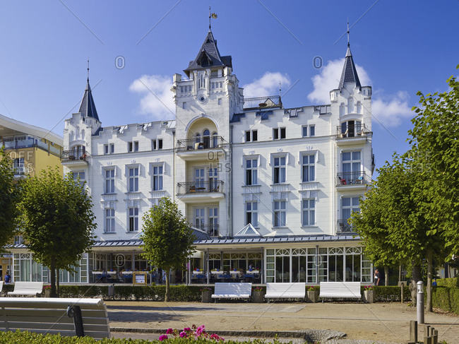 July 24, 2016: The Palace hotel in Ostseebad Zinnowitz, Usedom, Mecklenburg-West Pomerania, Germany