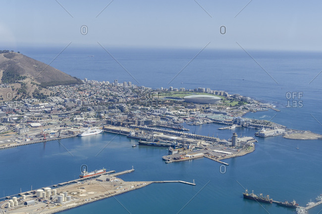 March 16, 2016: Aerial view, view of Cape Town, Western Cape, South Africa, Africa