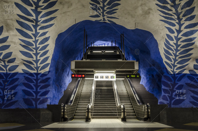 July 12, 2015: Metro station, Stockholm, Sweden