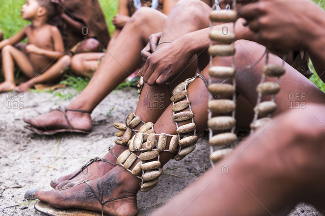 Leg decorations, traditional tribal ceremonial garters worn by the San People bushmen.