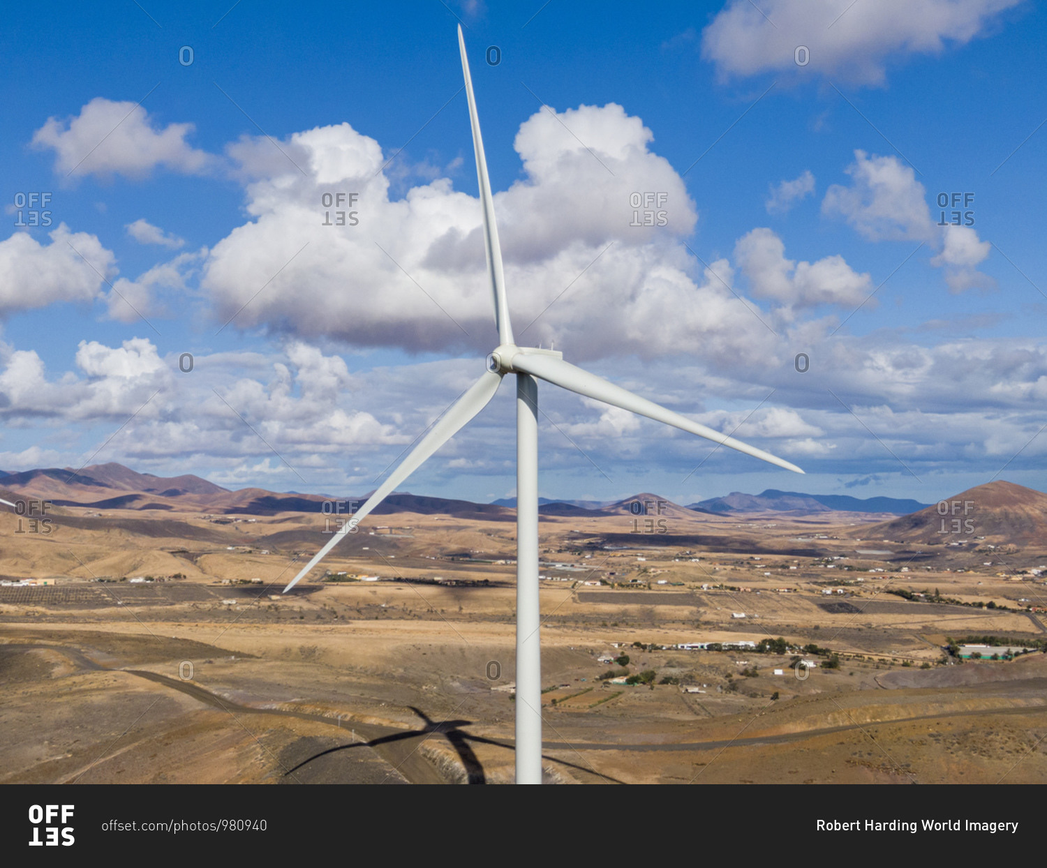 Modern windmill farm, Fuerteventura, Canary Islands, Spain, Atlantic, Europe
