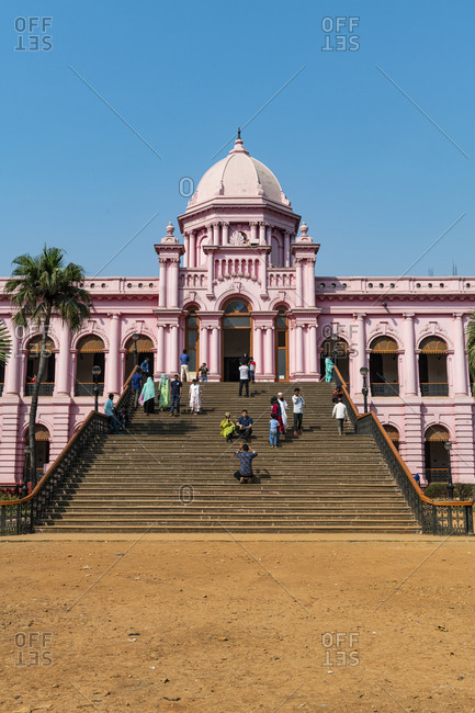 February 29, 2020: Entrance of the Pink Palace, Ahsan Manzil, Dhaka, Bangladesh, Asia