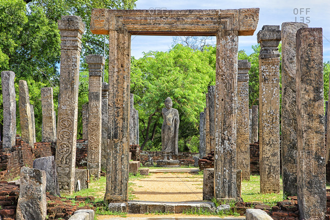 Sri Lanka- North Central Province- Polonnaruwa- Entrance gate of Polonnaruwa Vatadage temple
