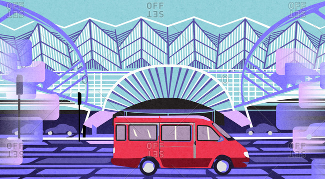 bus station illustration
